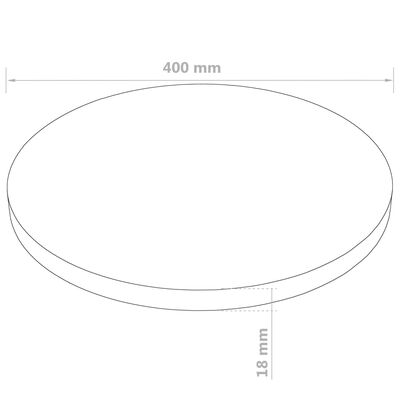 vidaXL Плот за маса, кръгъл, МДФ, 400x18 мм