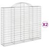 vidaXL Габионни кошници арка 2 бр 200x30x160/180 см поцинковано желязо