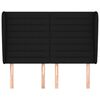 vidaXL Горна табла за легло с уши, черна, 147 x 23 x 118/128 см, плат