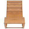 vidaXL Люлеещ се шезлонг с шалте, тиково дърво масив