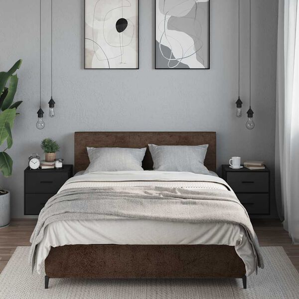 vidaXL Стенни нощни шкафчета 2 бр., черни 40x31x39,5 cm