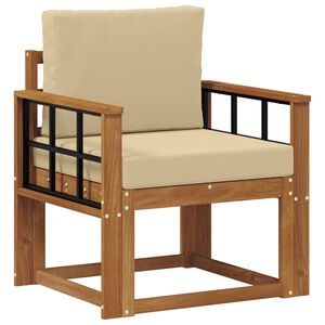 vidaXL Външен диван Солидно акациево дърво и полиестер Естествен