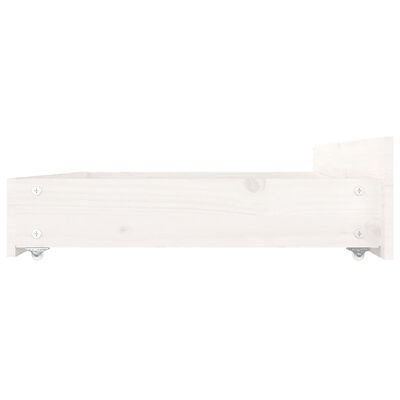 vidaXL Рамка за легло с чекмеджета, бяла, 180x200 см, Super King