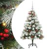 vidaXL С изкуствено коледно дърво Зелен и бял 120 cm