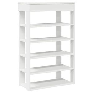 vidaXL Рафт за обувки бял 60x30x98 cm