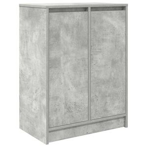 vidaXL Шкаф за обувки, бетонно сив, 57x34x76 см, инженерно дърво