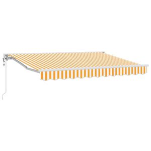vidaXL Рамка за сенник Жълт и бял 250 x 200 cm Полиестер с PU покритие
