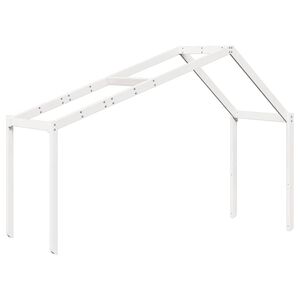 vidaXL Покрив за детско легло, бял, 213x95,5x144,5 см, бор масив