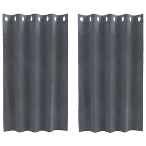 vidaXL Затъмняващи завеси 2 pcs Светлосиво 140 x 140 cm Кадифе