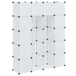 vidaXL Модулен шкаф с 14 отделения, бял, 37x146x180,5 см