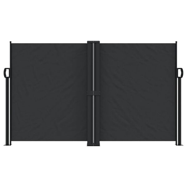 vidaXL Прибираща се странична тента, черна, 140x1000 см