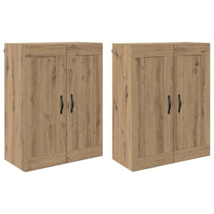 vidaXL Стенно монтиран шкаф 2 pcs Дъб 69,5 x 34 x 90 см