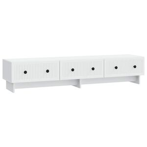 vidaXL ТВ шкаф с чекмедже Бяло 147 x 34,5 x 30 см Инженерна дървесина