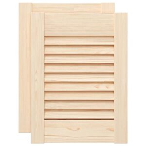 vidaXL Врати за шкафове с извит дизайн 2 бр. масивна дървесина бор