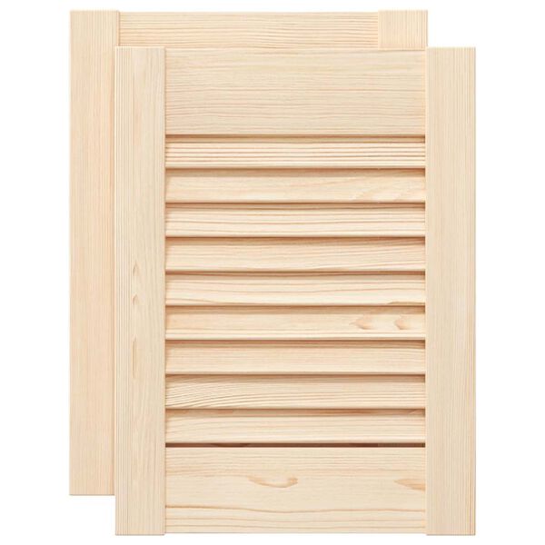 vidaXL Врати за шкафове с извит дизайн 2 бр. масивна дървесина бор
