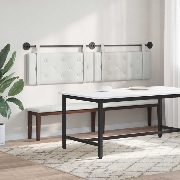 vidaXL Висяща табла Монтиране на стена Бял 210 x 55 x 5 см Изкуствена