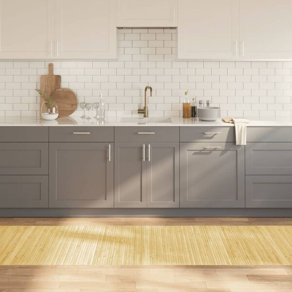 vidaXL Килим, правоъгълен, светъл натурален, 80x400 см, бамбук