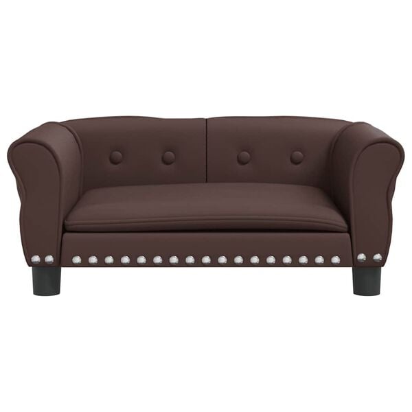 vidaXL Кучешко легло, Кафяв , 70x45x30 см, изкуствена кожа