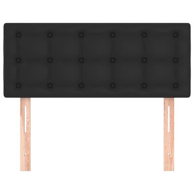vidaXL Горна табла за легло, черна, 100x5x78/88 см, изкуствена кожа