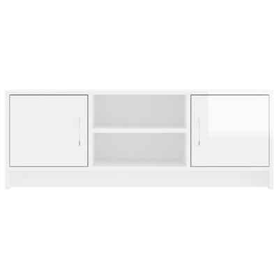 vidaXL ТВ шкаф, бял гланц, 102x30x37,5 см, инженерно дърво
