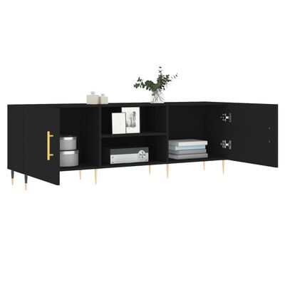 vidaXL ТВ шкаф, черен, 150x30x50 см, инженерно дърво