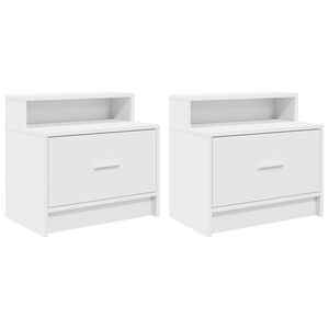 vidaXL Нощни шкафчета с чекмеджета, 2 бр, бели, 51x31x47 см