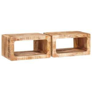 vidaXL Нощно шкафче 2 pcs Кафяво 45 x 30 x 24 см Солидно мангово дърво