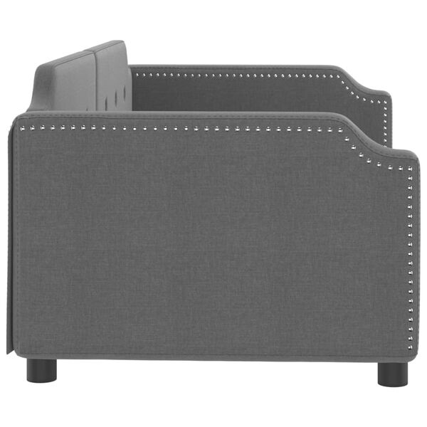 vidaXL Кушетка, тъмносива, 90x190 см, плат