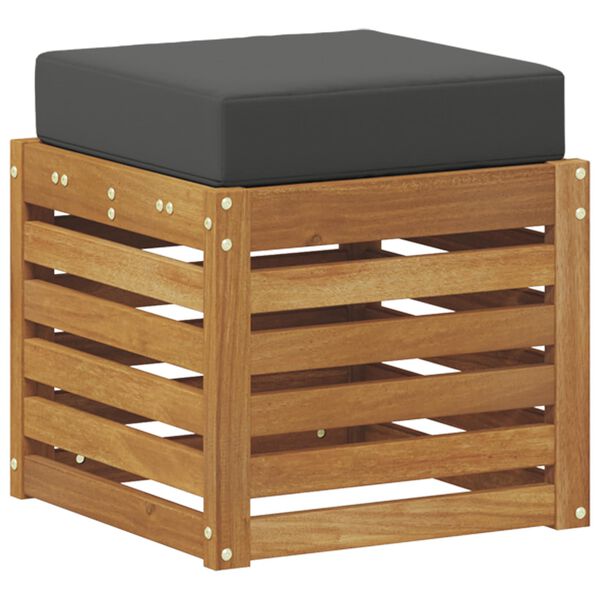 vidaXL Скамейка 2 Брой Натурален и Антрацит Солидно акациево дърво