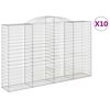 vidaXL Габионни кошници арка 10 бр 300x50x180/200см поцинковано желязо