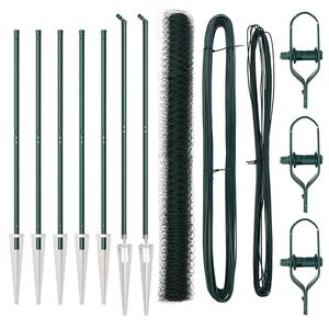 vidaXL Стълб за ограда. Зелено