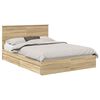 vidaXL Легло с място за съхранение с чекмедже Сонома дъб 140 x 190 cm