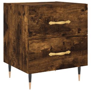 vidaXL Нощно шкафче, опушен дъб, 40x35x47,5 см, инженерно дърво