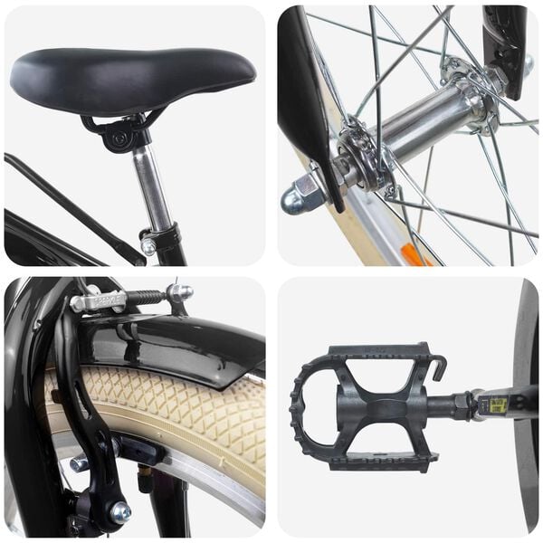 vidaXL Детски Велосипед 20 инча за 6&ndash;11 години Черно