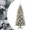 vidaXL Изкуствена коледна елха с топки 120 см 150 LED светодиода