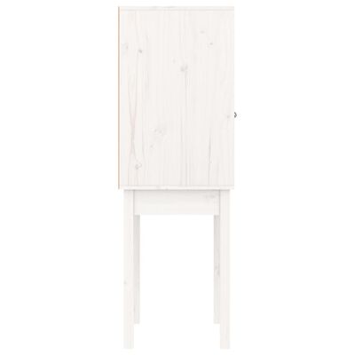 vidaXL Висок шкаф, бял, 60x40x120 см, борово дърво масив