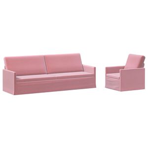 vidaXL Комплект дивани 2 pcs Розово Кадифе