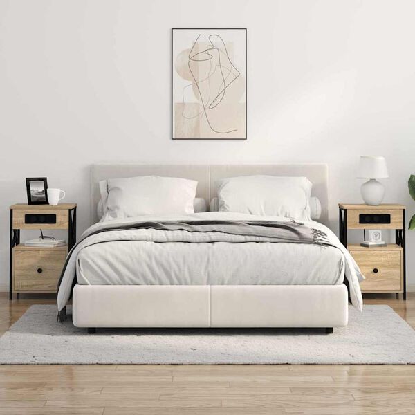 vidaXL Нощен шкаф Сонома дъб 40 x 31 x 60 см Инженерно дърво