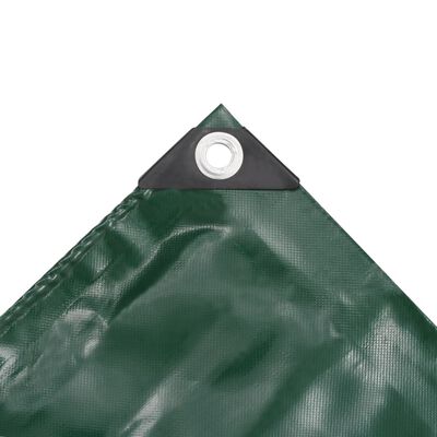 vidaXL Брезентово платнище, 650 гр/м², 3x6 м, цвят зелен