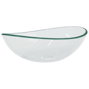 vidaXL Мивка, закалено стъкло, 54,5x35x15,5 см, прозрачна