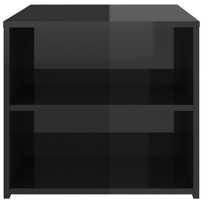 vidaXL Странична маса, черен гланц, 50x50x45 см, ПДЧ