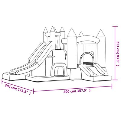 Happy Hop Надуваем замък с пързалка 400x284x213 см