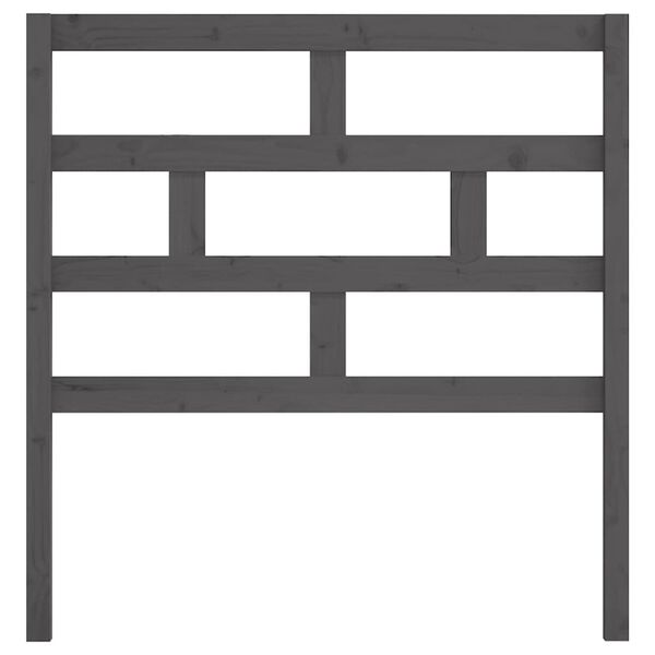 vidaXL Горна табла за легло, сива, 106x4x100 см, бор масив