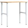 vidaXL Работна маса 100x60x(71,5-98) cm Дъб от масивна дървесина