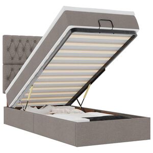 vidaXL Османска легло с матрак, таупе, 100x200 см, плат