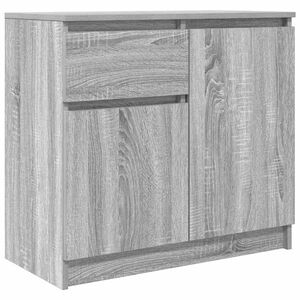 vidaXL Бюфет с чекмеджета, сив сонома, 71x35x65 см, инженерно дърво