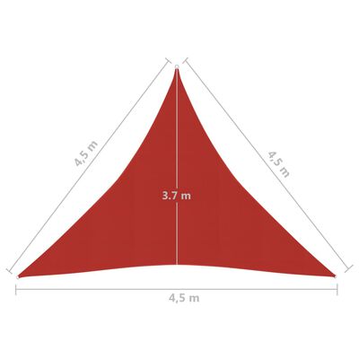 vidaXL Платно-сенник, 160 г/м², червено, 4,5x4,5x4,5 м, HDPE