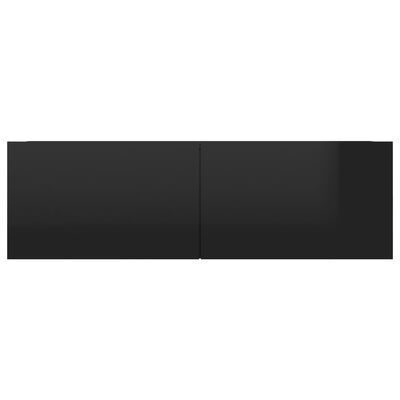 vidaXL ТВ шкаф, черен гланц, 100x30x30 см, ПДЧ