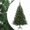 vidaXL Изкуствена коледна елха с топки 210 см 300 LED светодиода