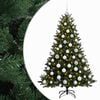 vidaXL Изкуствена коледна елха с топки 180 см 300 LED светодиода